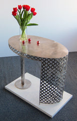 Oval End Table in Stainless steel
